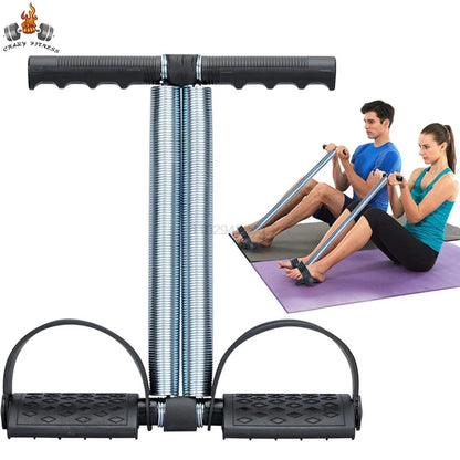 Dual Spring Tummy Trimmer & Pedal Resistance Band for Home Workout