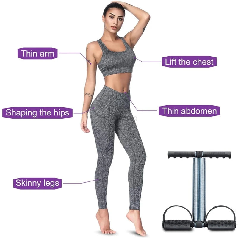 Dual Spring Tummy Trimmer & Pedal Resistance Band for Home Workout