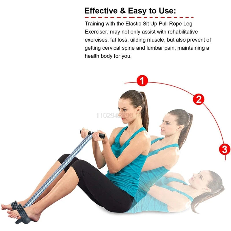 Dual Spring Tummy Trimmer & Pedal Resistance Band for Home Workout