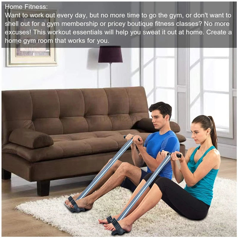Dual Spring Tummy Trimmer & Pedal Resistance Band for Home Workout