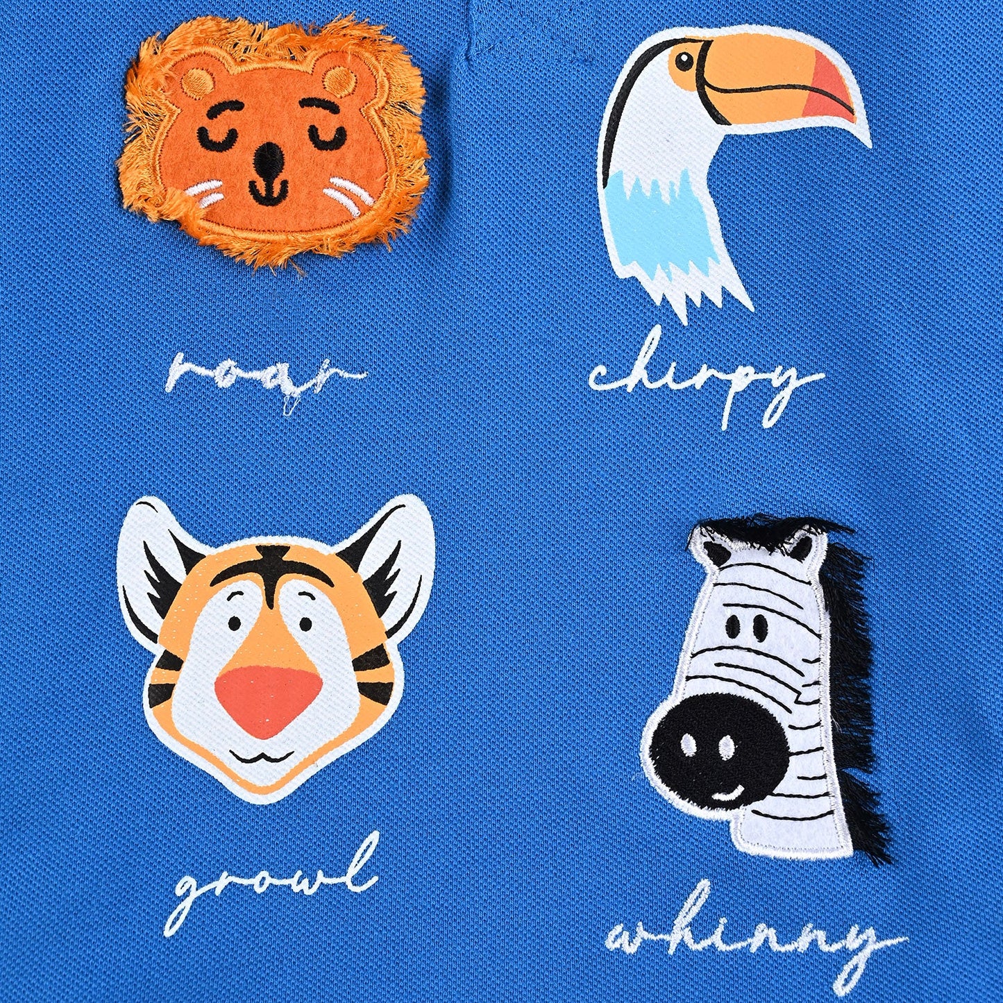 Infant Boys Cotton PK Polo Animals-Blue