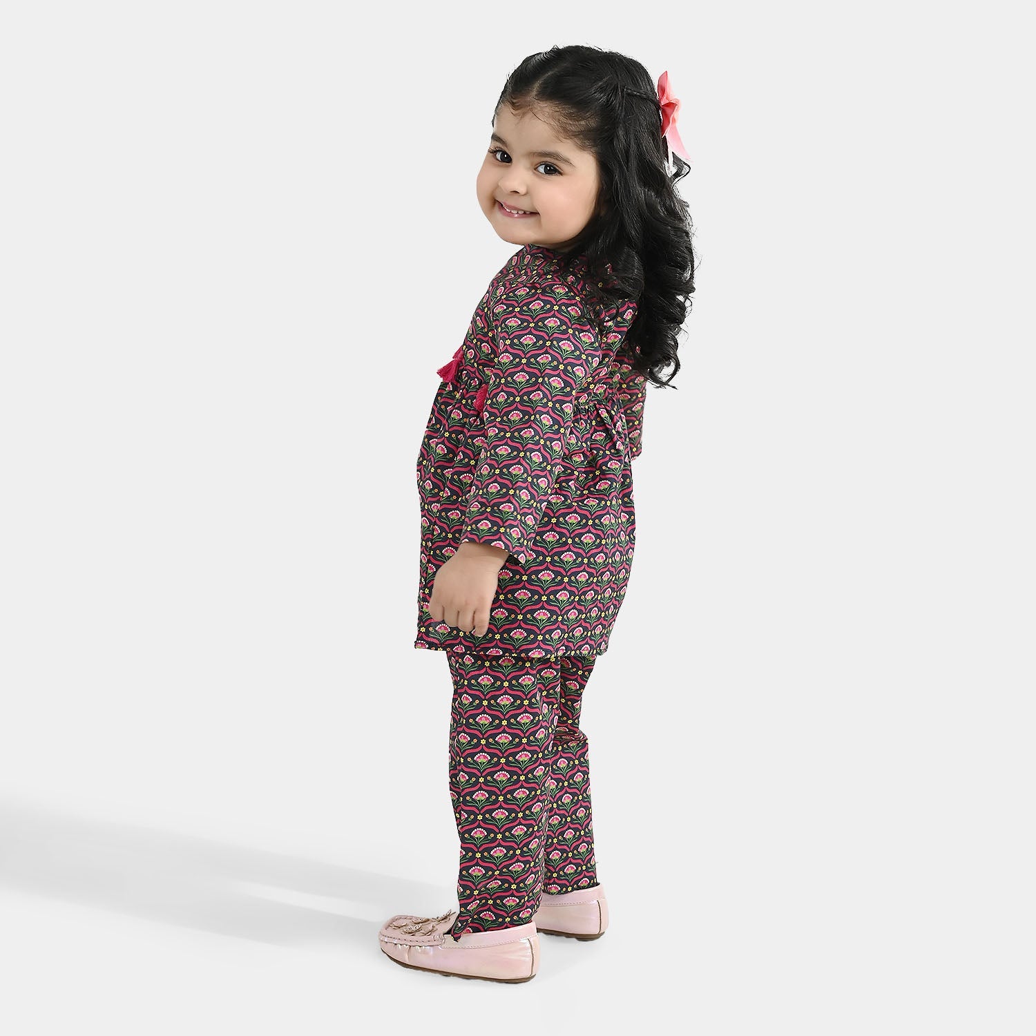 Infant Girls Cotton Printed 2-Pcs Suit - Multi