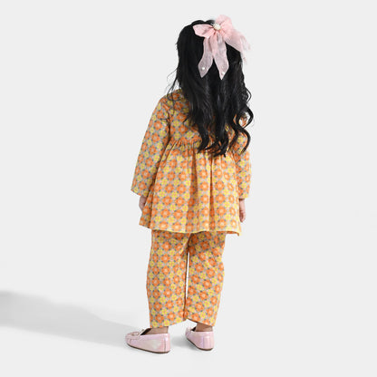 Infant Girls Cotton Printed 2Pcs Tacky - Multi