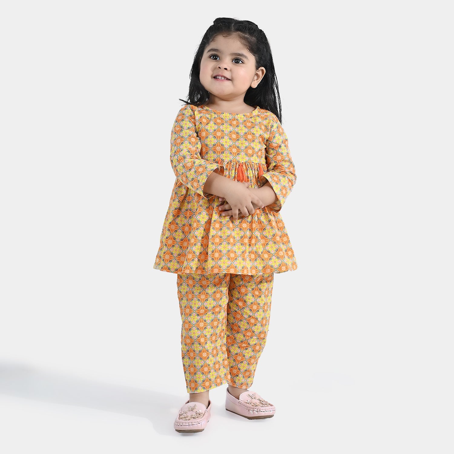 Infant Girls Cotton Printed 2Pcs Tacky - Multi
