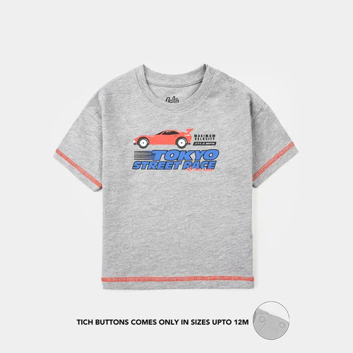 Infant Boys Jersey/Terry T-Shirt (Tokyo) – Grey