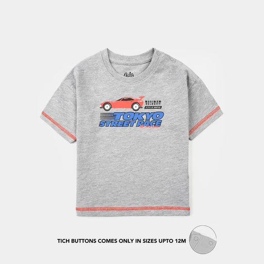 Infant Boys Jersey/Terry T-Shirt (Tokyo) – Grey