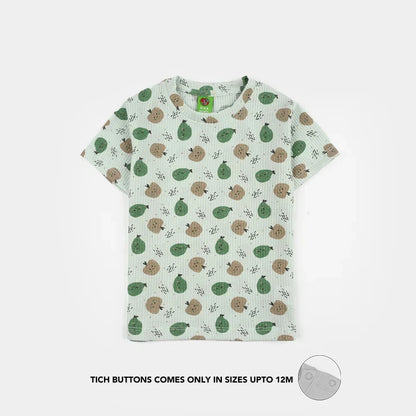 Infant Boys Waffle T-Shirt (Apple) - Green