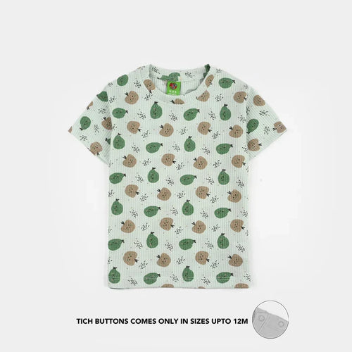 Infant Boys Waffle T-Shirt (Apple) - Green
