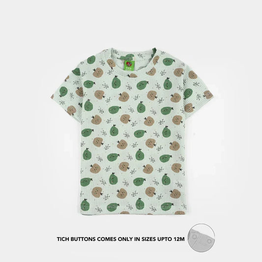 Infant Boys Waffle T-Shirt (Apple) - Green
