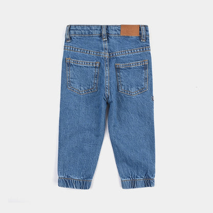 Infant Boys Denim Stretch Pant- Mid Blue
