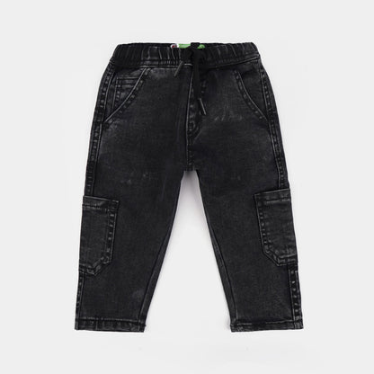 Infant Boys Denim Stretch Pant - Black