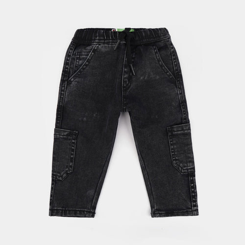 Infant Boys Denim Stretch Pant - Black