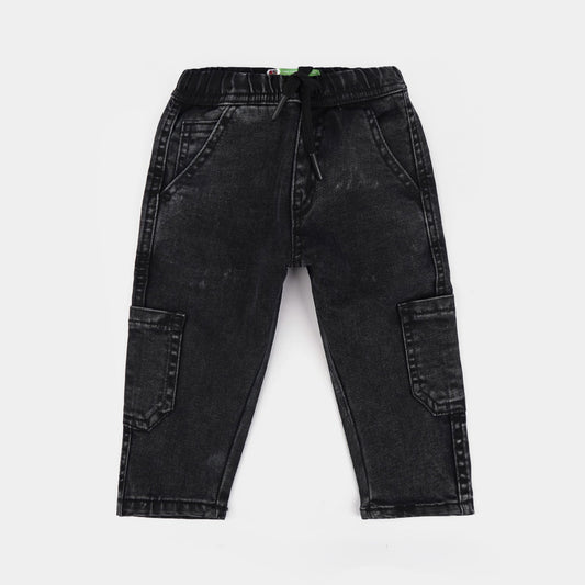 Infant Boys Denim Stretch Pant - Black