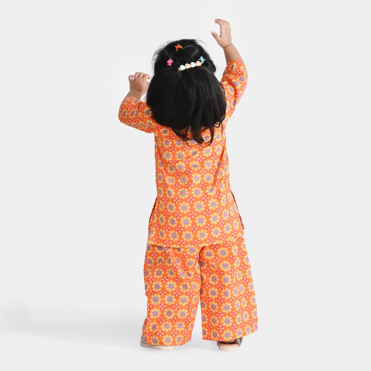 Infant Girls Cotton Printed 2Pcs Orchid - Orange