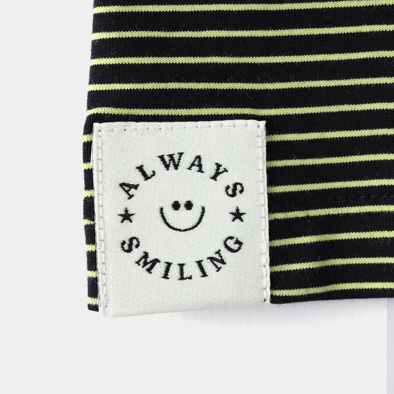 Infant Boys Yarn Dyed Round Neck T-Shirt (Always Smiling) - Black