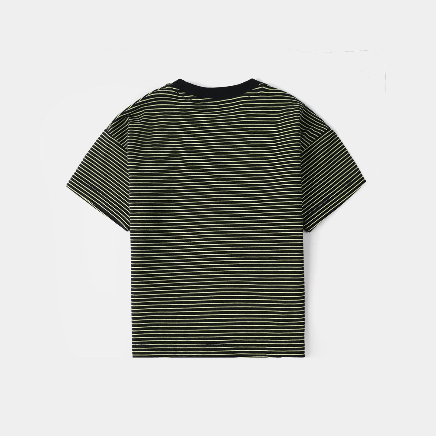 Infant Boys Yarn Dyed Round Neck T-Shirt (Always Smiling) - Black