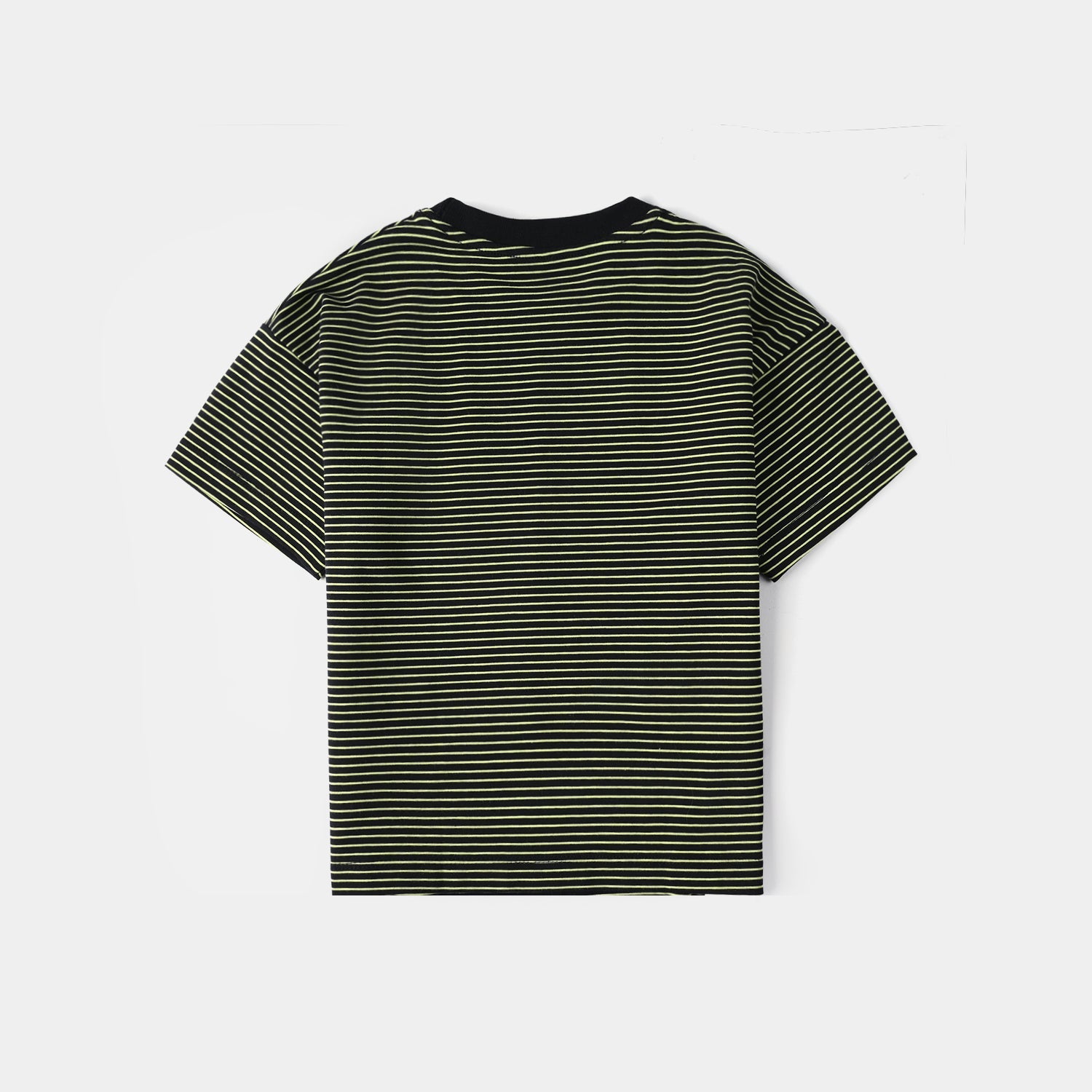 Infant Boys Yarn Dyed Round Neck T-Shirt (Always Smiling) - Black
