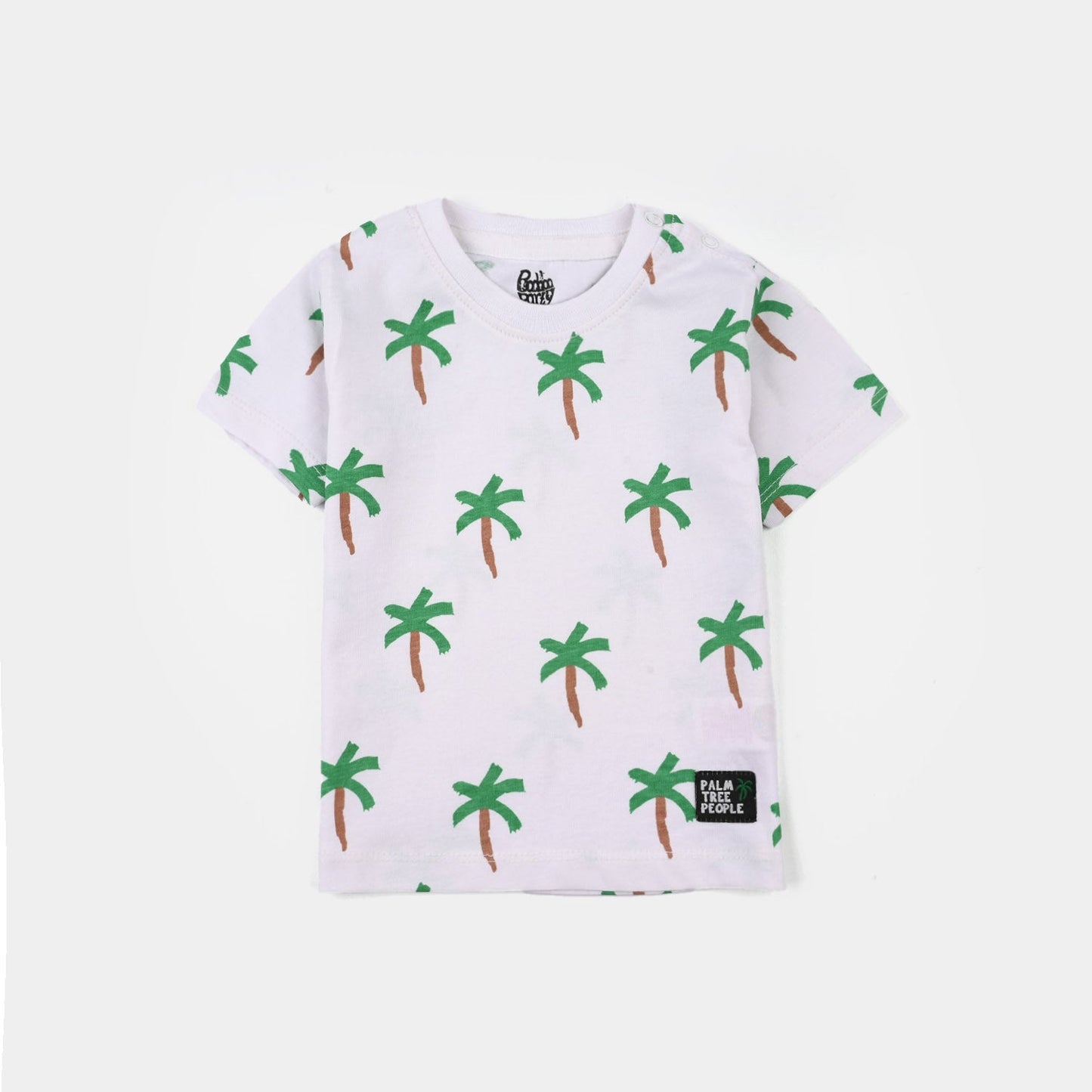 Infant Boys Jersey/Terry T-Shirt (Palm Tree People) - White