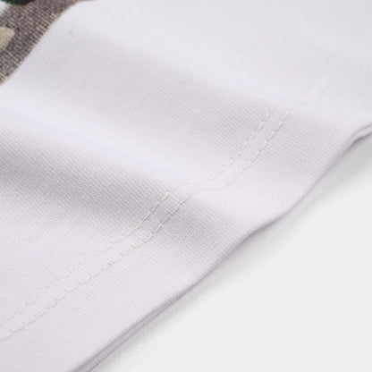 Infant Boys Jersey/Terry T-Shirt (Dino Days) - White