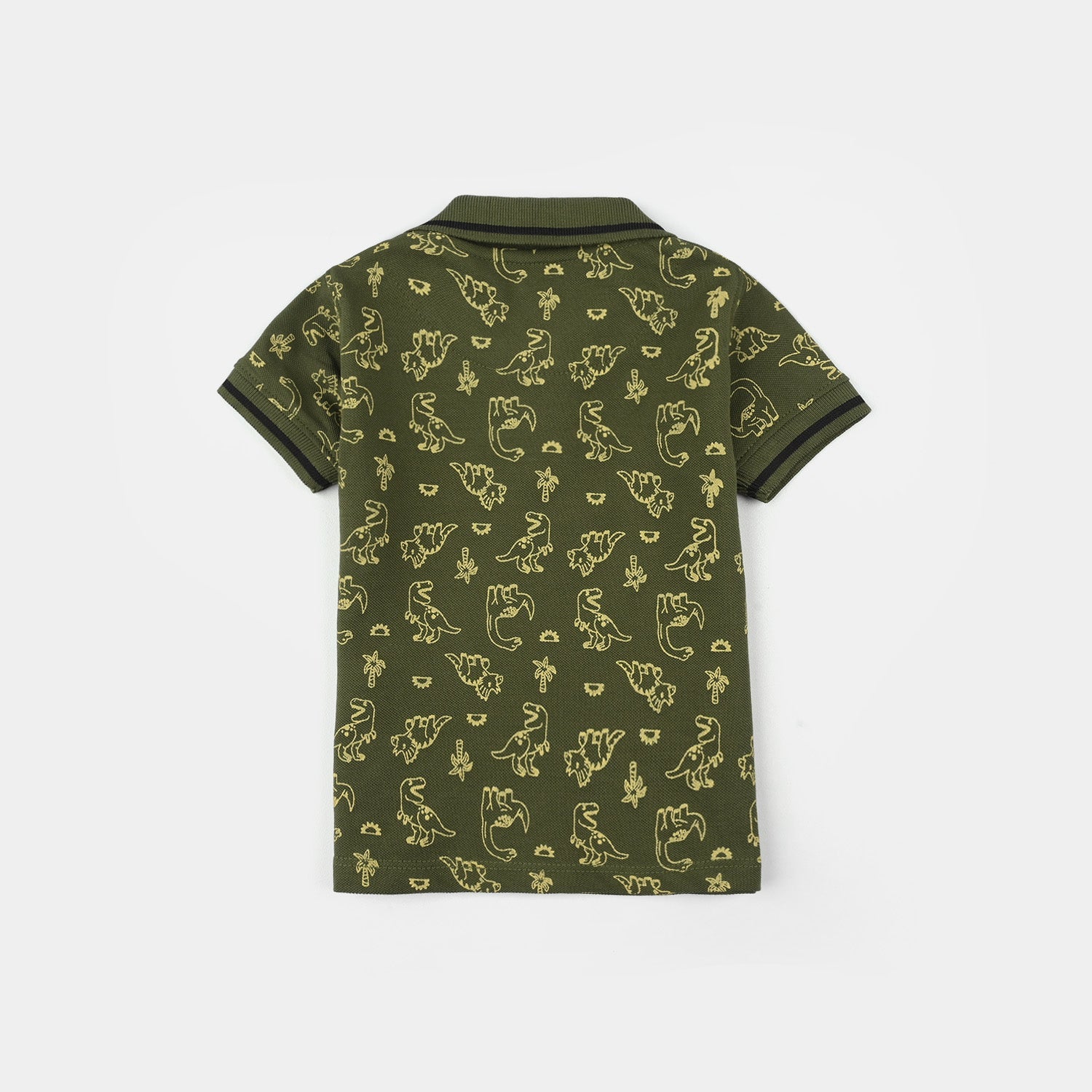 Infant Boys Cotton PK Polo (Dinos) - Olive Green