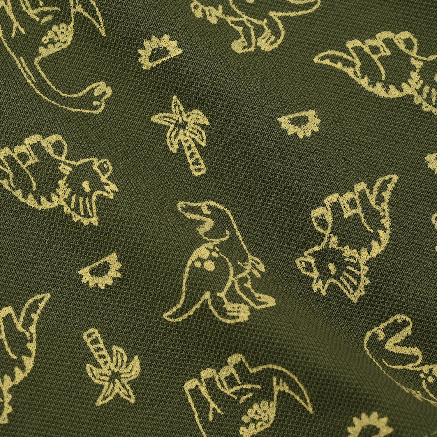 Infant Boys Cotton PK Polo (Dinos) - Olive Green