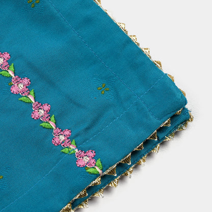 Infant Girls Jacquard Embroidered Suit 2 Piece (Dream Rani) - Teal Blue