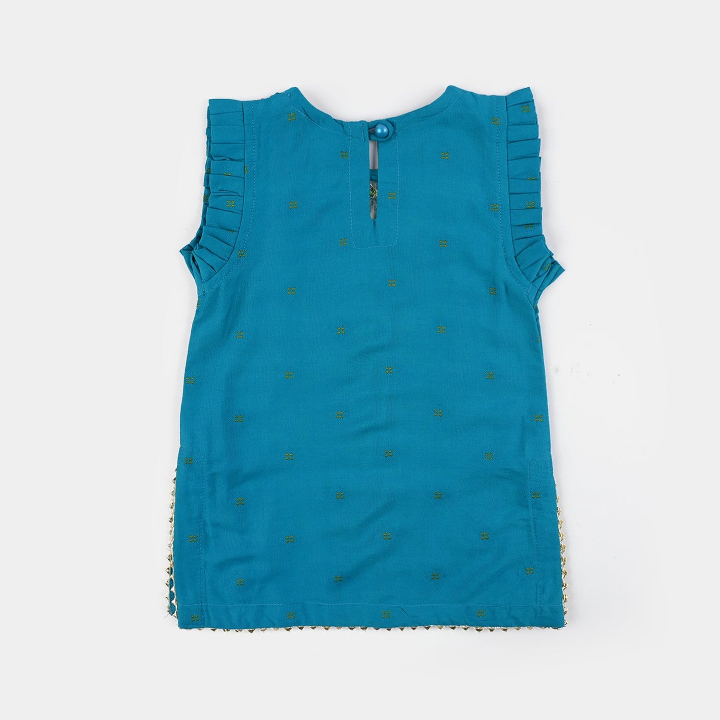 Infant Girls Jacquard Embroidered Suit 2 Piece (Dream Rani) - Teal Blue