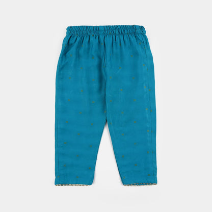 Infant Girls Jacquard Embroidered Suit 2 Piece (Dream Rani) - Teal Blue