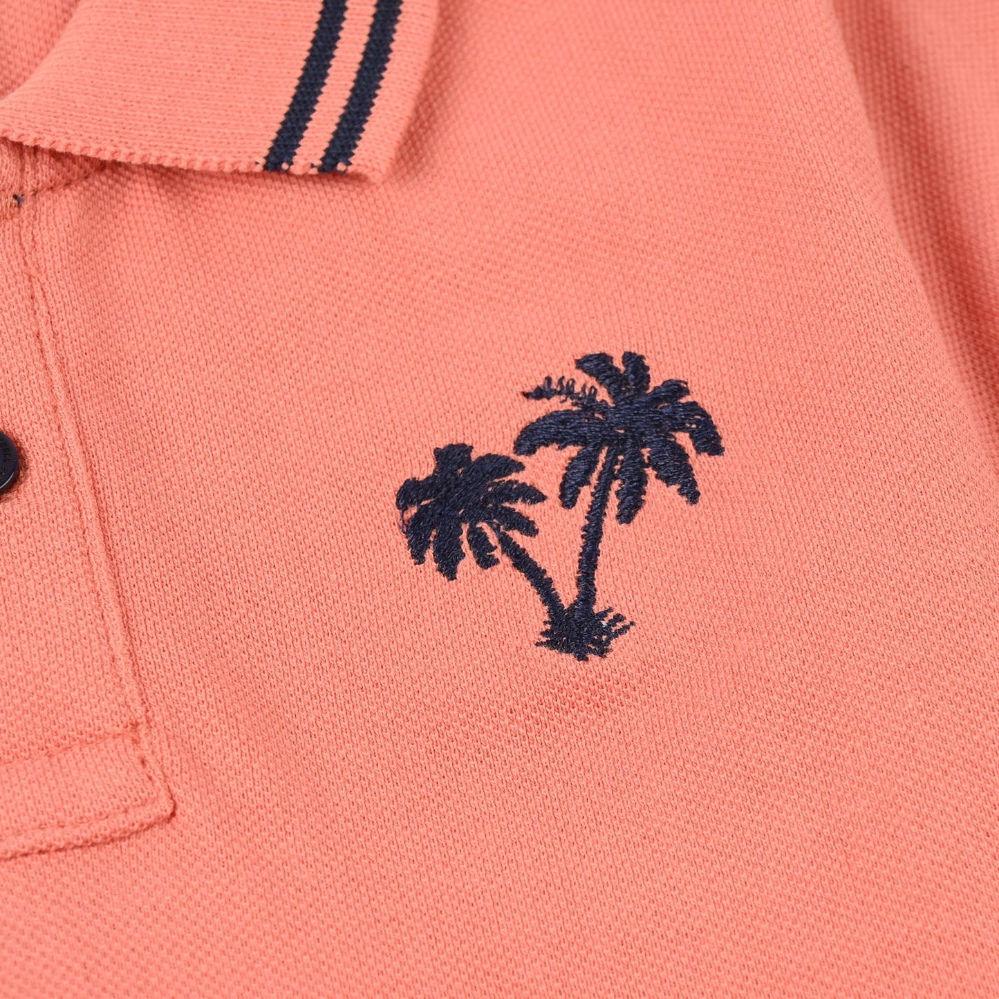 Infant Boys Cotton PK Polo (Beach Surfing) – Terra Cotta