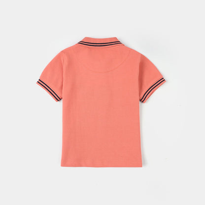 Infant Boys Cotton PK Polo (Beach Surfing) – Terra Cotta