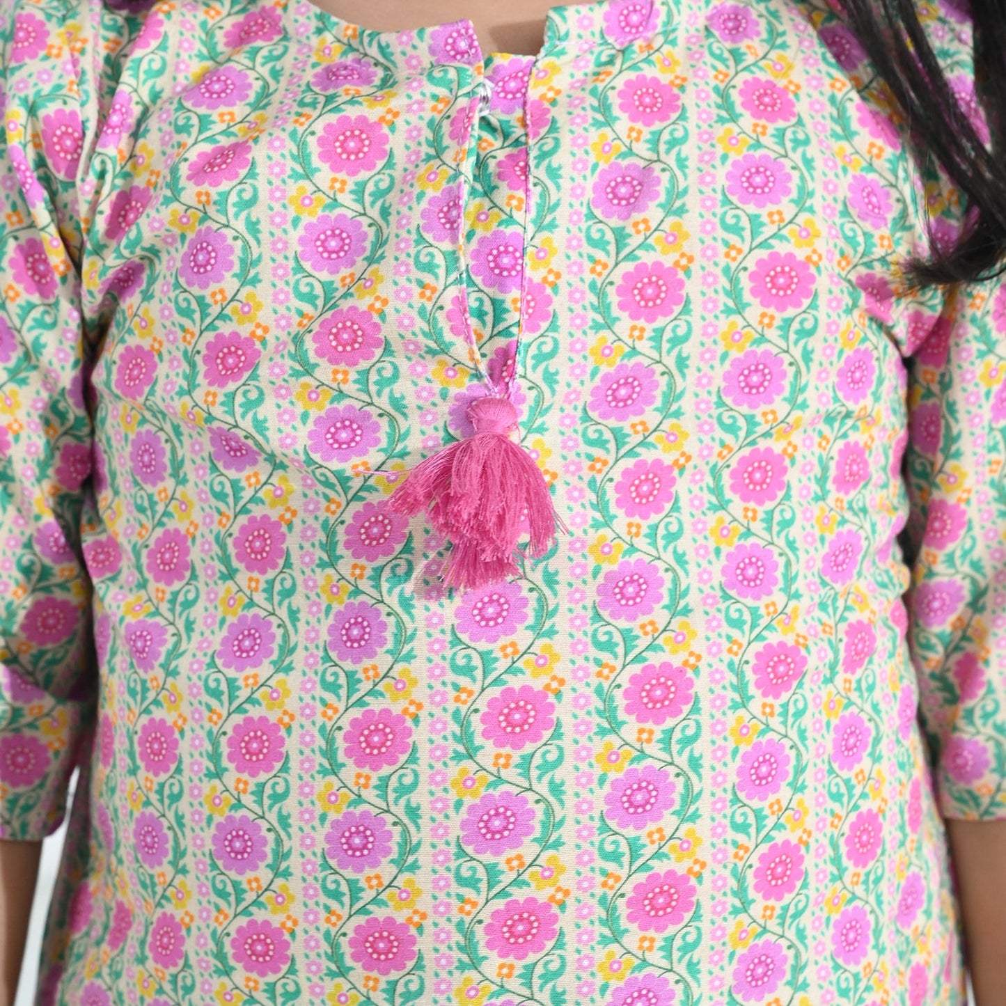 Infant Girls Cotton Printed 2-Piece Set (Rose) - Multi