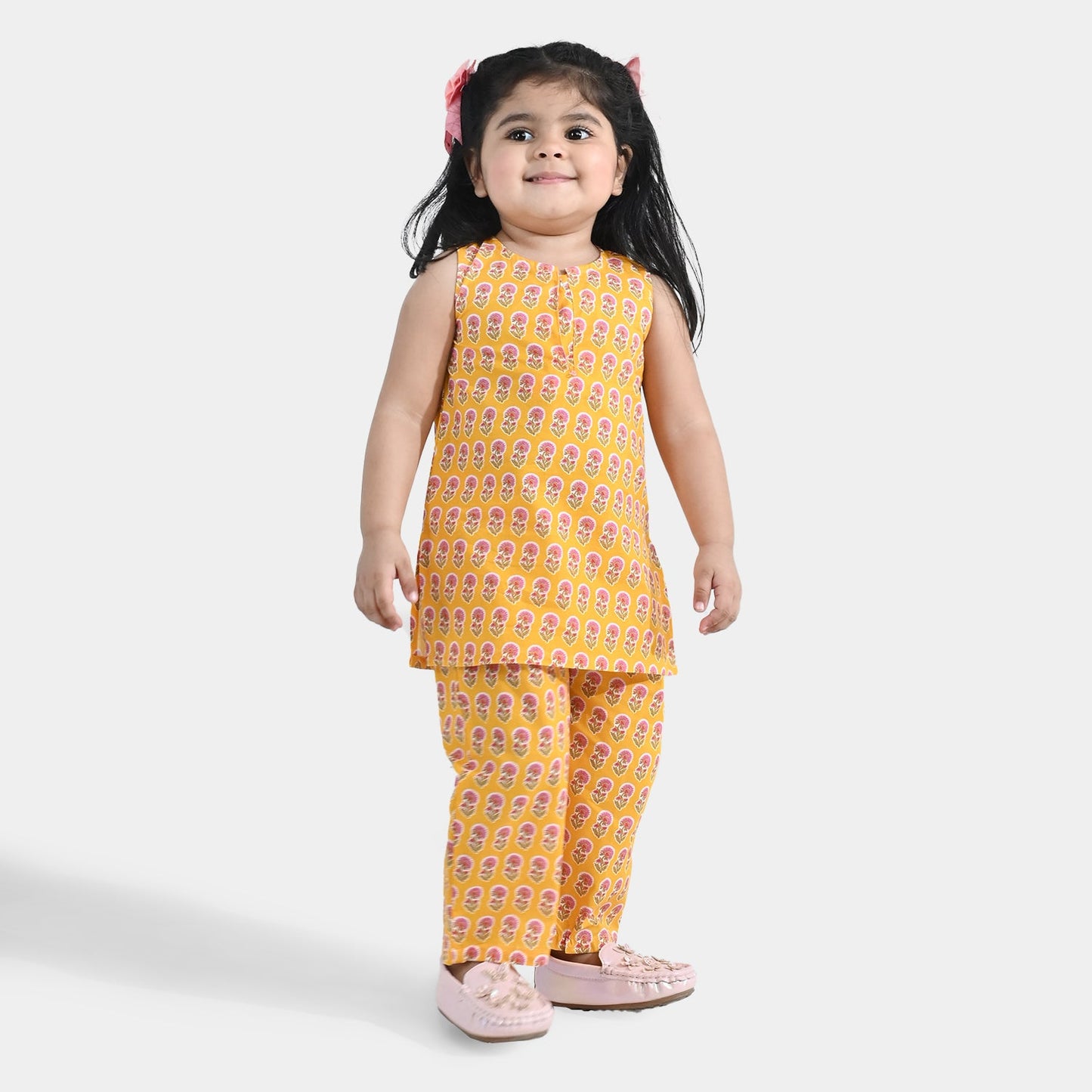 Infant Girls Cotton Printed 2Pcs Daffodil - Multi