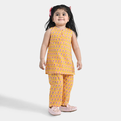 Infant Girls Cotton Printed 2Pcs Daffodil - Multi