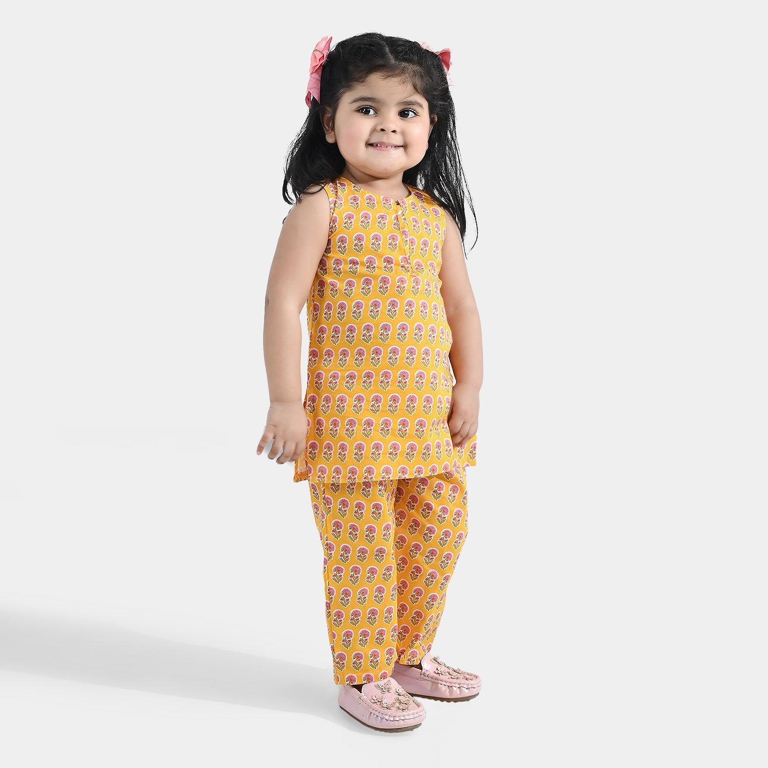 Infant Girls Cotton Printed 2Pcs Daffodil - Multi