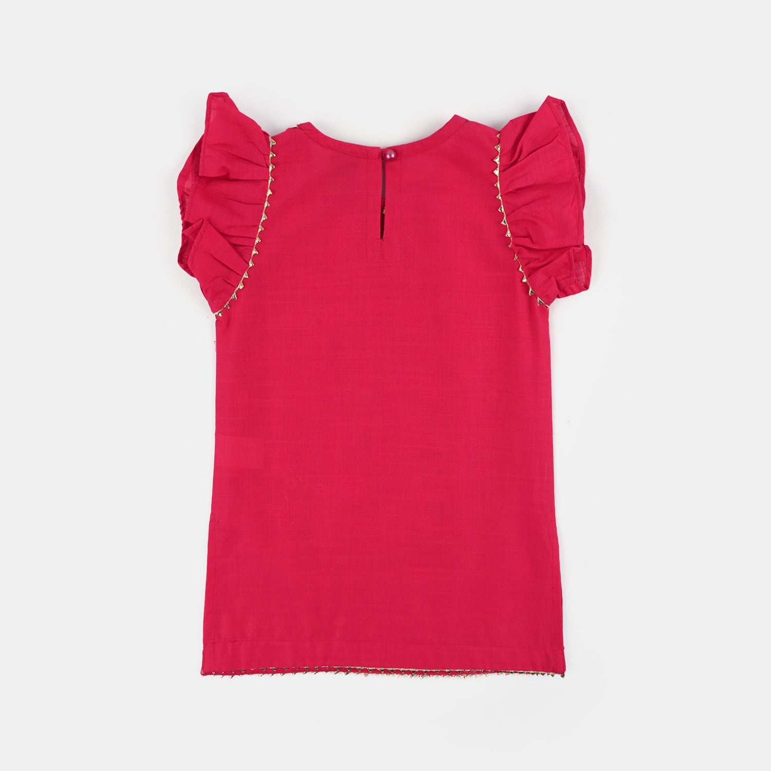 Infant Girls Cotton Slub 2Pc Suit (Pari) - Shocking Pink
