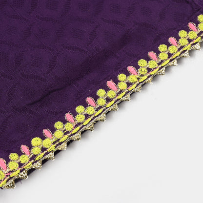 Infant Girls Jacquard Emb 2Pcs Noor Pari-PURPLE
