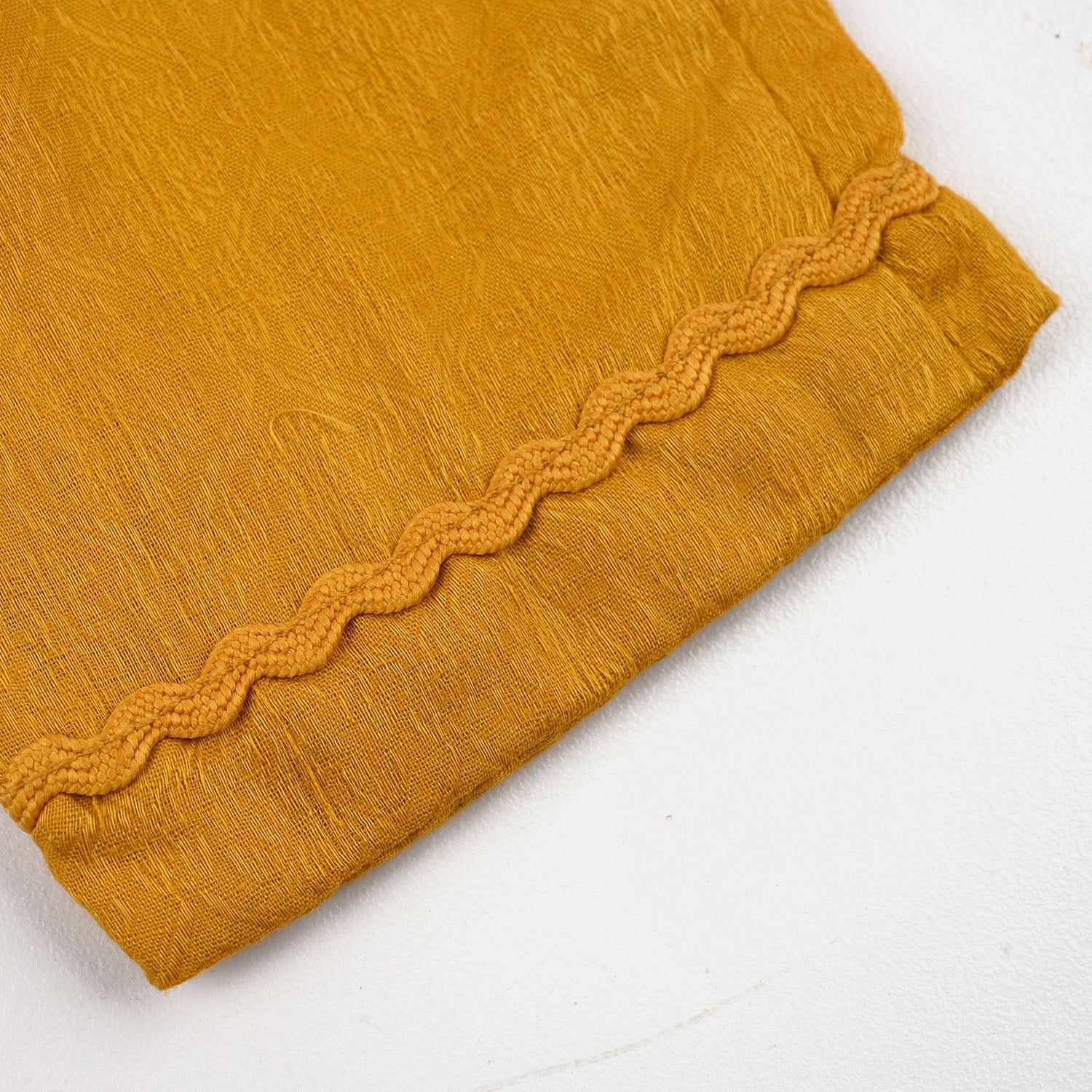 Infant Girls Cotton Jacquard Emb 2Pcs Little Diva-Mustard