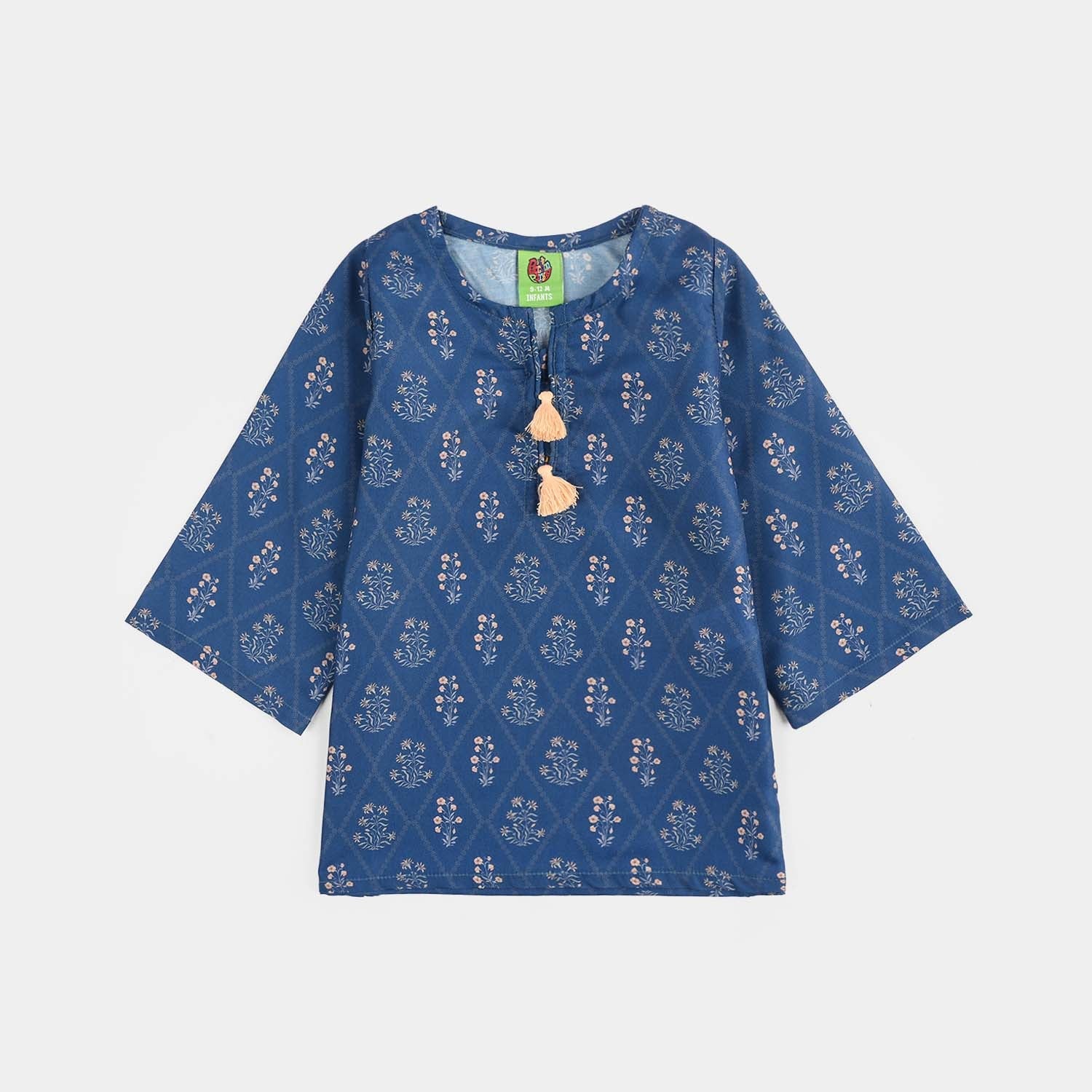 Infant Girls Poly Lawn Printed 2Pcs Rangrez-Blue